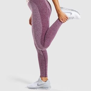 Gymshark Flex Leggings - Dark Ruby Marl/Blush Nude